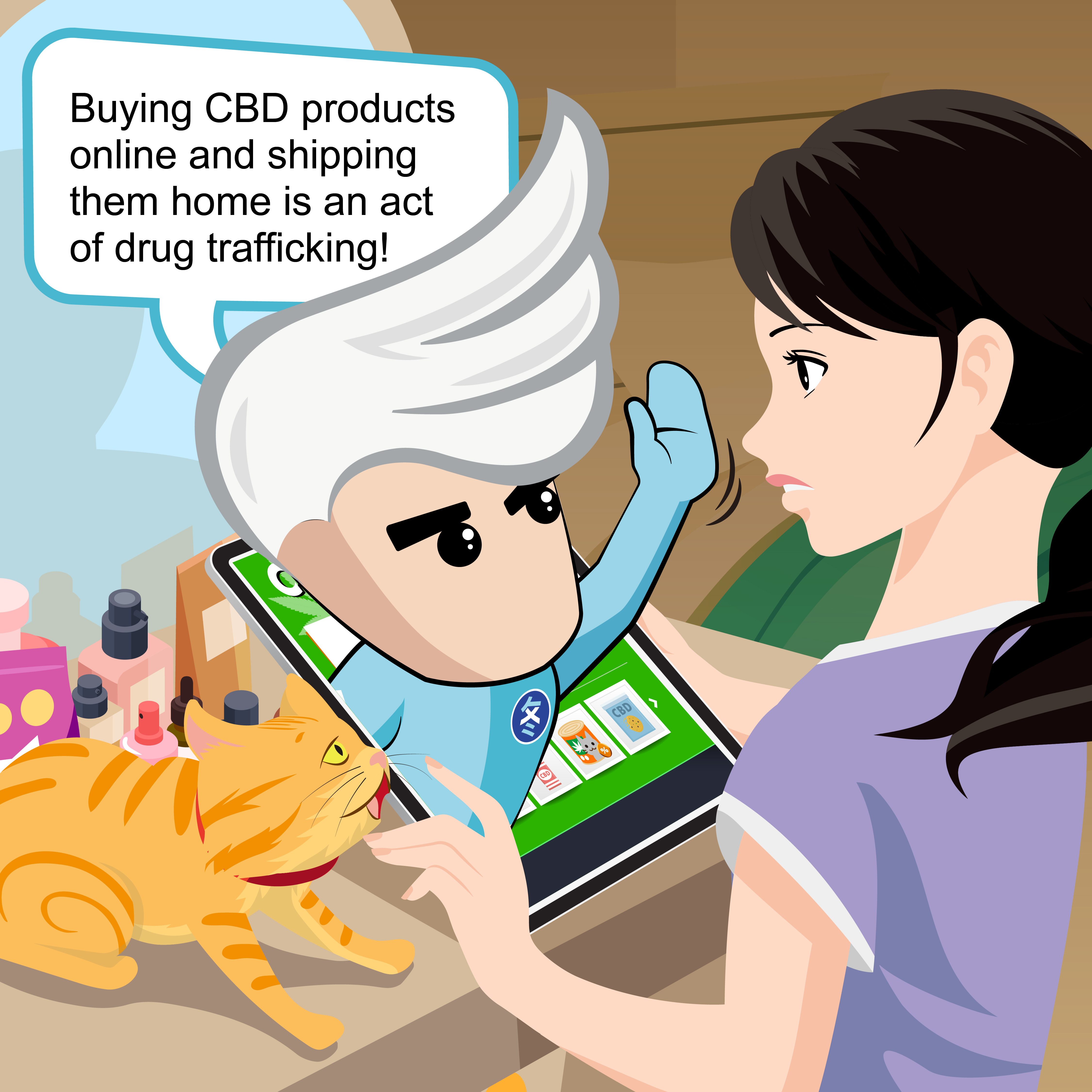 Buying CBD products online and shipping them home is an act of drug trafficking!