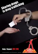 Anti-drug poster "Sharing drugs is drug trafficking"