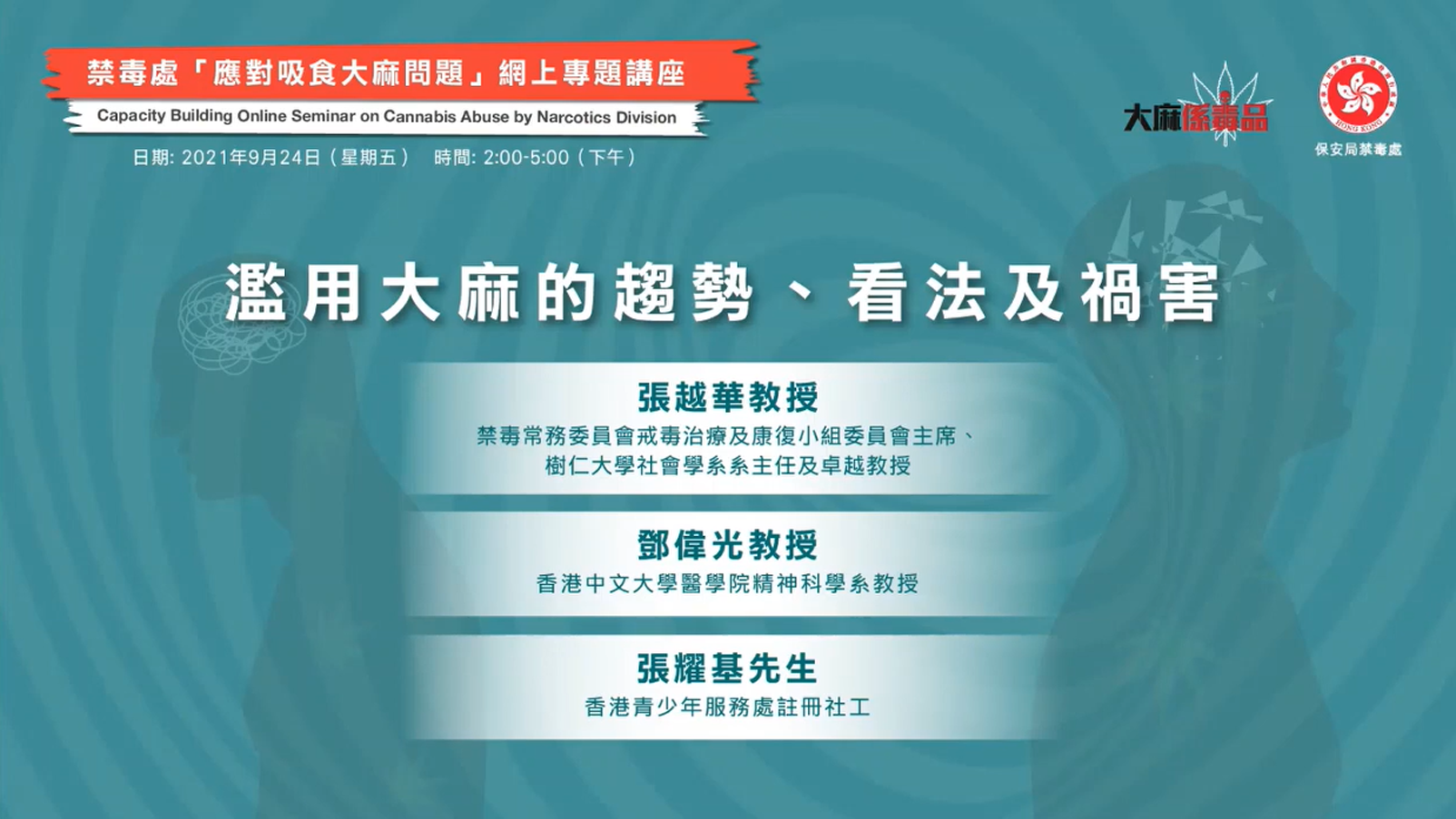 滥用大麻的趋势、看法及祸害讲座影片