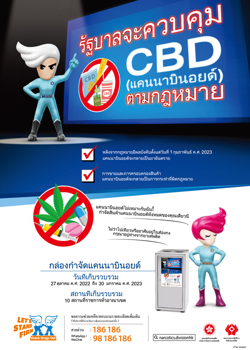 禁毒海報「CBD　唔啱我！（盡快棄置篇）」－泰文版本
